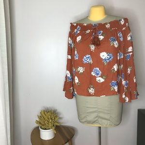 Off the Shoulder Floral Blouse
